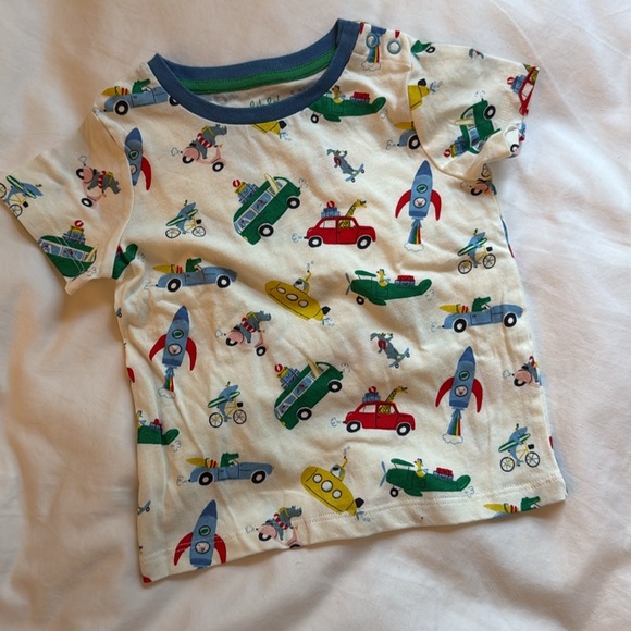 Baby Boden Green Striped Baby Overalls with T-Shirt set size 12-18M - Picture 2 of 5